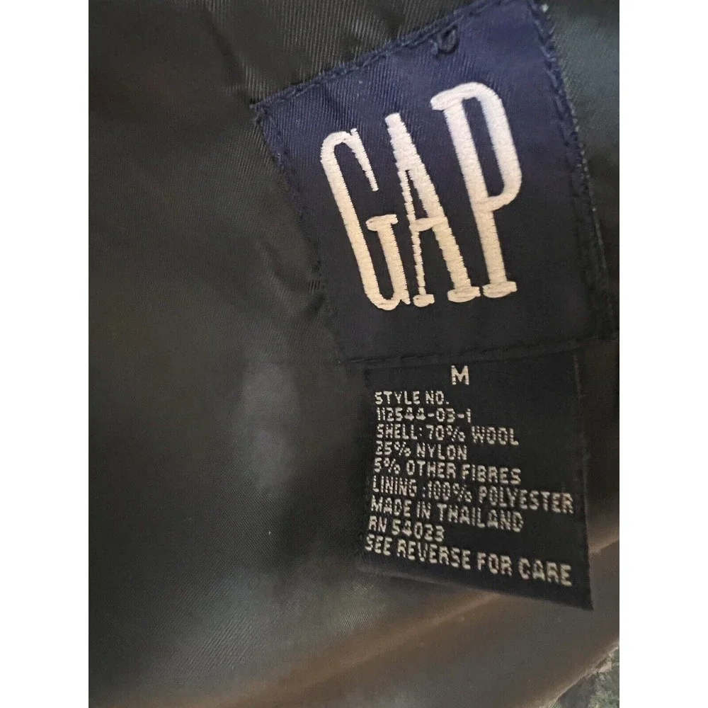 GAP‎ vtg Wool Mens Plaid Blazer Thailand Blue M